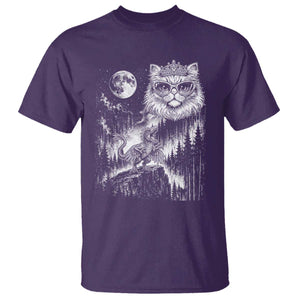 Vintage Geek Princess Cat T Shirt Full Moon Engraving Art Gift