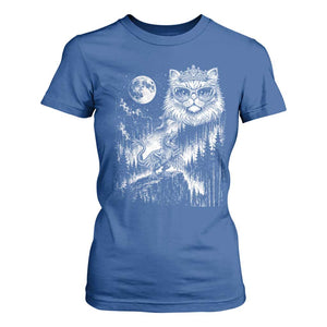 Vintage Geek Princess Cat T Shirt For Women Full Moon Engraving Art Gift