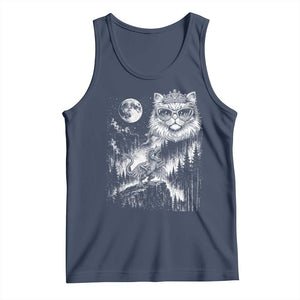 Vintage Geek Princess Cat Tank Top Full Moon Engraving Art Gift
