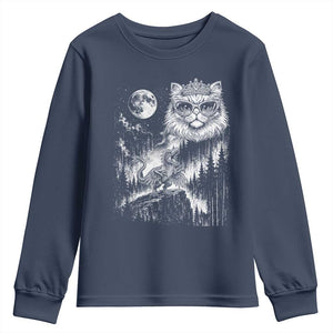 Vintage Geek Princess Cat Youth Sweatshirt Full Moon Engraving Art Gift