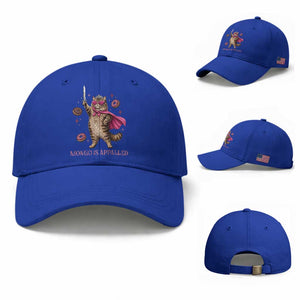 Cute Warrior Princess Cat With Sword Baseball Cap Fantasy Reader Gift