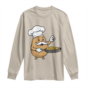 Funny Potato Cooking French Fries Long Sleeve Shirt Food Lover Gift TS12 Sand Print Your Wear