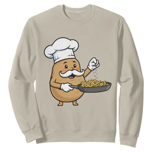 Funny Potato Cooking French Fries Sweatshirt Food Lover Gift TS12 Sand Print Your Wear