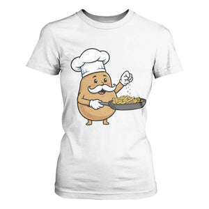 Funny Potato Cooking French Fries T Shirt For Women Food Lover Gift TS12 White Print Your Wear