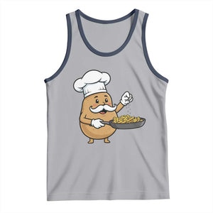 Funny Potato Cooking French Fries Tank Top Food Lover Gift TS12 Athletic Heather Navy Print Your Wear