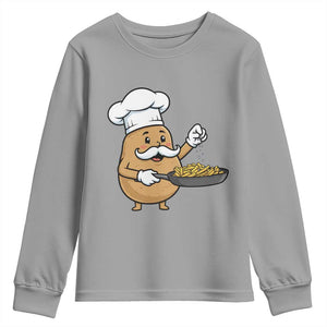 Funny Potato Cooking French Fries Youth Sweatshirt Food Lover Gift TS12 Sport Gray Print Your Wear