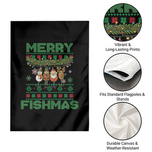 Merry Fishmas Ugly Sweater Garden Flag Funny Fishing Holiday Gift TS12 Print Your Wear