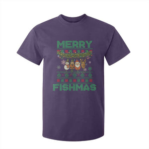 Merry Fishmas Ugly Sweater T Shirt For Kid Funny Fishing Holiday Gift TS12 Purple Print Your Wear