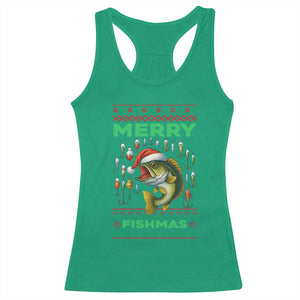 Funny Merry Fishmas Ugly Sweater Racerback Tank Top Fisherman Christmas Gift TS12 Irish Green Print Your Wear