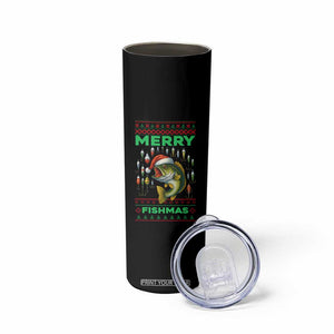 Funny Merry Fishmas Ugly Sweater Skinny Tumbler Fisherman Christmas Gift TS12 Print Your Wear