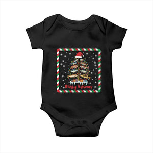 Merry Fishmas Baby Onesie Funny Xmas Fishing Lover Gift TS12 Black Print Your Wear