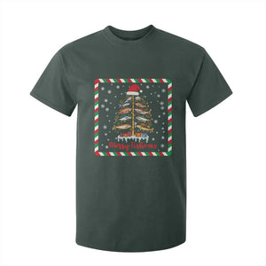 Merry Fishmas T Shirt For Kid Funny Xmas Fishing Lover Gift TS12 Dark Forest Green Print Your Wear