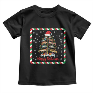 Merry Fishmas Toddler T Shirt Funny Xmas Fishing Lover Gift TS12 Black Print Your Wear