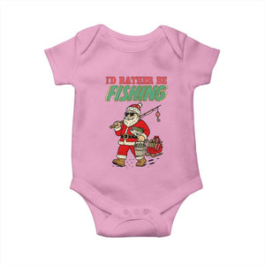 Id Rather Be Fishing Baby Onesie Funny Christmas Holiday Gift TS12 Light Pink Print Your Wear