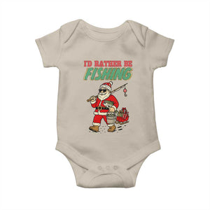 Id Rather Be Fishing Baby Onesie Funny Christmas Holiday Gift TS12 Sand Print Your Wear