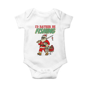 Id Rather Be Fishing Baby Onesie Funny Christmas Holiday Gift TS12 White Print Your Wear