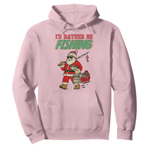 Id Rather Be Fishing Hoodie Funny Christmas Holiday Gift TS12 Light Pink Print Your Wear