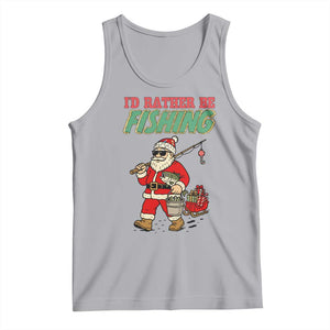 Id Rather Be Fishing Tank Top Funny Christmas Holiday Gift TS12 Athletic Heather Print Your Wear