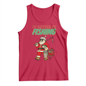 Id Rather Be Fishing Tank Top Funny Christmas Holiday Gift TS12 Red Print Your Wear