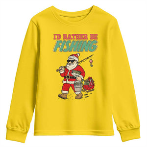 Id Rather Be Fishing Youth Sweatshirt Funny Christmas Holiday Gift TS12 Daisy Print Your Wear