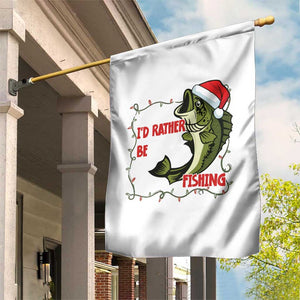Christmas Fisherman Holiday Gift Garden Flag Id Rather Be Fishing TS12 Print Your Wear