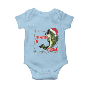 Christmas Fisherman Holiday Gift Baby Onesie Id Rather Be Fishing TS12 Light Blue Print Your Wear