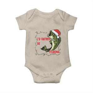 Christmas Fisherman Holiday Gift Baby Onesie Id Rather Be Fishing TS12 Sand Print Your Wear