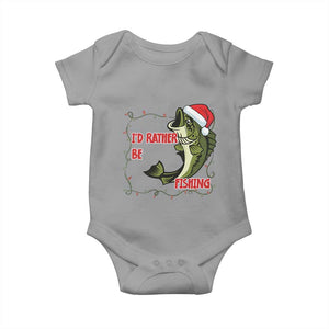 Christmas Fisherman Holiday Gift Baby Onesie Id Rather Be Fishing TS12 Sport Gray Print Your Wear