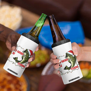 Christmas Fisherman Holiday Gift 4 in 1 Can Cooler Tumbler Id Rather Be Fishing TS12 Print Your Wear