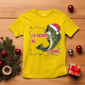 Christmas Fisherman Holiday Gift T Shirt Id Rather Be Fishing TS12 Daisy Print Your Wear