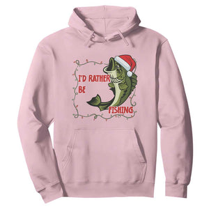 Christmas Fisherman Holiday Gift Hoodie Id Rather Be Fishing TS12 Light Pink Print Your Wear