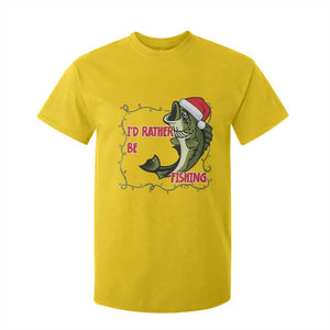 Christmas Fisherman Holiday Gift T Shirt For Kid Id Rather Be Fishing TS12 Daisy Print Your Wear