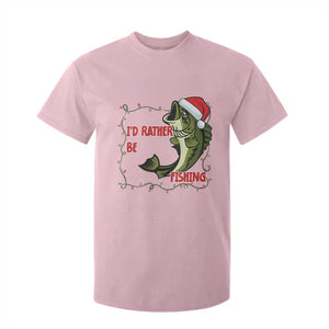 Christmas Fisherman Holiday Gift T Shirt For Kid Id Rather Be Fishing TS12 Light Pink Print Your Wear