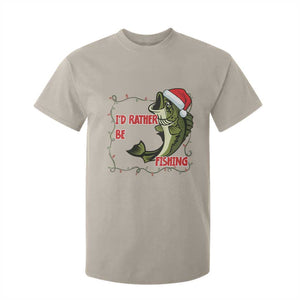 Christmas Fisherman Holiday Gift T Shirt For Kid Id Rather Be Fishing TS12 Sand Print Your Wear