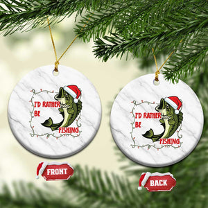 Xmas Fisherman Holiday Gift Ceramic Ornament Id Rather Be Fishing TS12 1pc White Marble Print Your Wear