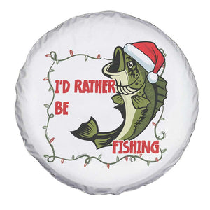 Christmas Fisherman Holiday Gift Spare Tire Cover Id Rather Be Fishing TS12 Print Your Wear