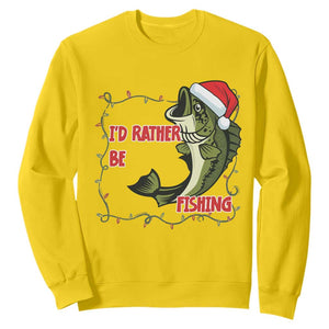 Christmas Fisherman Holiday Gift Sweatshirt Id Rather Be Fishing TS12 Daisy Print Your Wear