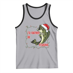 Christmas Fisherman Holiday Gift Tank Top Id Rather Be Fishing TS12 Athletic Heather Black Print Your Wear