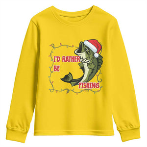 Christmas Fisherman Holiday Gift Youth Sweatshirt Id Rather Be Fishing TS12 Daisy Print Your Wear
