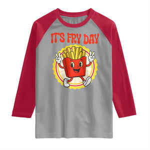 Funny French Fries Lover Raglan Shirt It Is Fry Day TS12 Sport Gray Red Print Your Wear