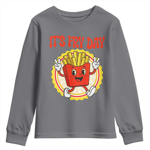 Funny French Fries Lover Youth Sweatshirt It Is Fry Day TS12 Charcoal Print Your Wear