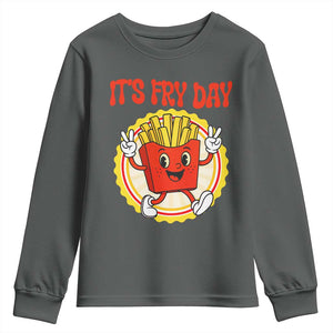 Funny French Fries Lover Youth Sweatshirt It Is Fry Day TS12 Dark Heather Print Your Wear