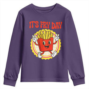 Funny French Fries Lover Youth Sweatshirt It Is Fry Day TS12 Purple Print Your Wear