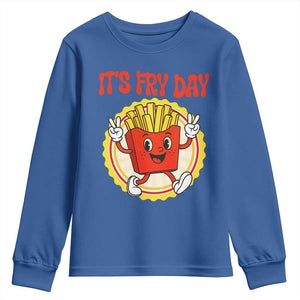 Funny French Fries Lover Youth Sweatshirt It Is Fry Day TS12 Royal Blue Print Your Wear