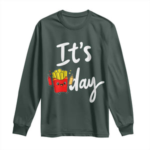 It Is Fry Day Long Sleeve Shirt Funny French Fries Lover Gift TS12 Dark Forest Green Print Your Wear
