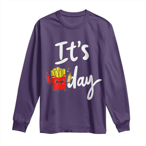 It Is Fry Day Long Sleeve Shirt Funny French Fries Lover Gift TS12 Purple Print Your Wear