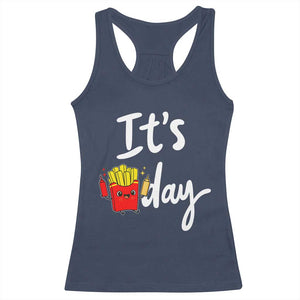 It Is Fry Day Racerback Tank Top Funny French Fries Lover Gift TS12 Navy Print Your Wear