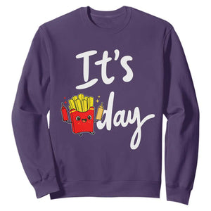 It Is Fry Day Sweatshirt Funny French Fries Lover Gift TS12 Purple Print Your Wear