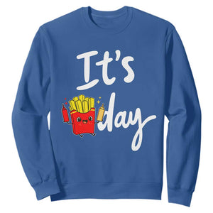 It Is Fry Day Sweatshirt Funny French Fries Lover Gift TS12 Royal Blue Print Your Wear