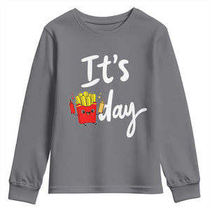 It Is Fry Day Youth Sweatshirt Funny French Fries Lover Gift TS12 Charcoal Print Your Wear